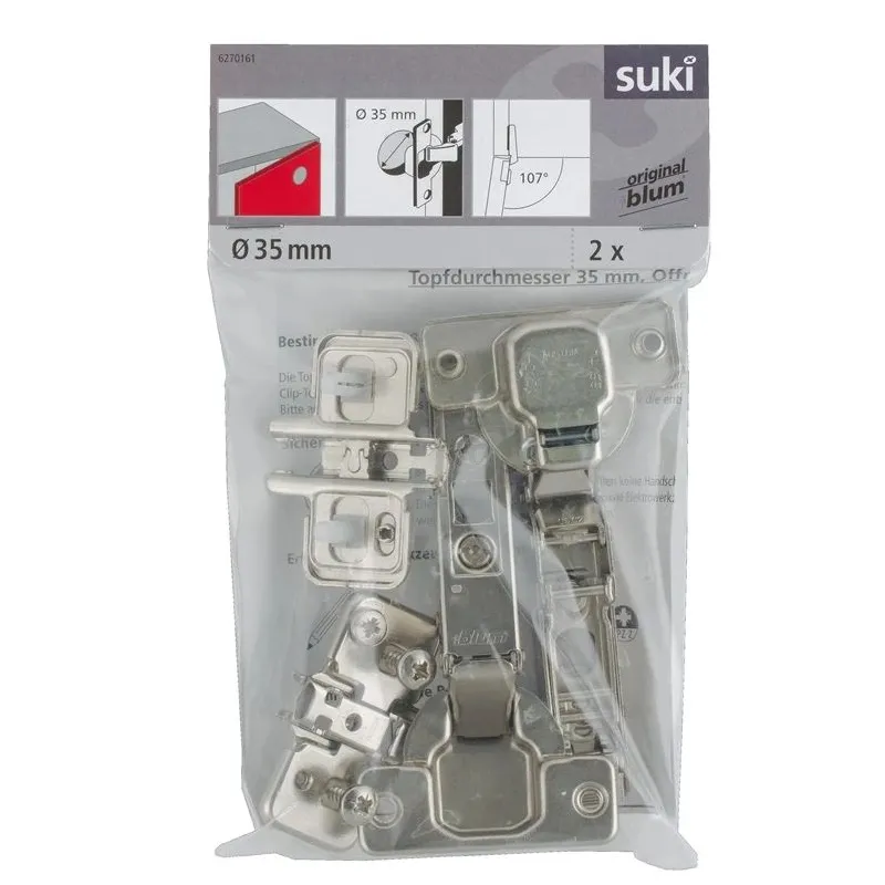 Lankstas baldams Blum, 3.5 cm, 107 °, nikelio sp., 2 vnt.