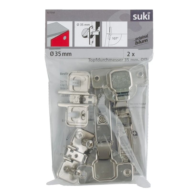 Lankst ārējā clip soft close d35 107 2gab