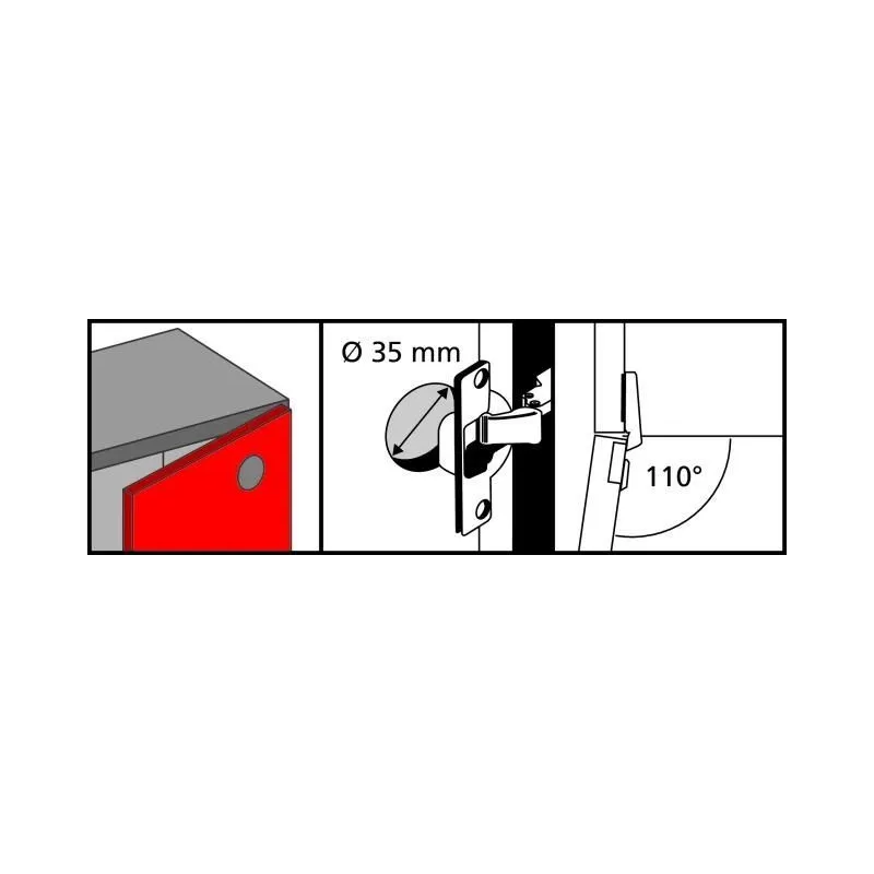 Eņģes mēbelēm Blum, 3.5 - 353.5 cm, 110 °, niķeļa krās., 2 gab.