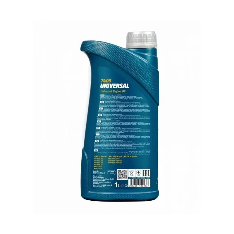 Motoreļļa Mannol Universal 15W - 40, minerālu, 1 l