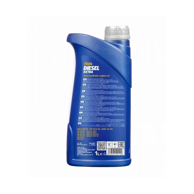 Motoreļļa Mannol Diesel Extra 10W - 40, daļēji sintētiska, 1 l