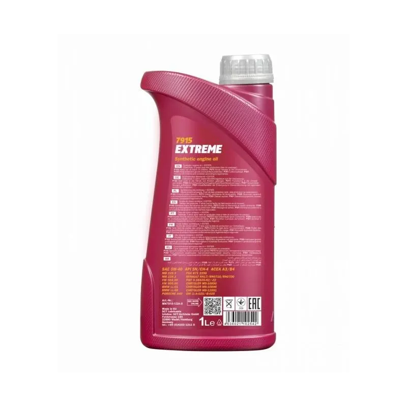 Motoreļļa Mannol Extreme 5W - 40, sintētiskais, 1 l