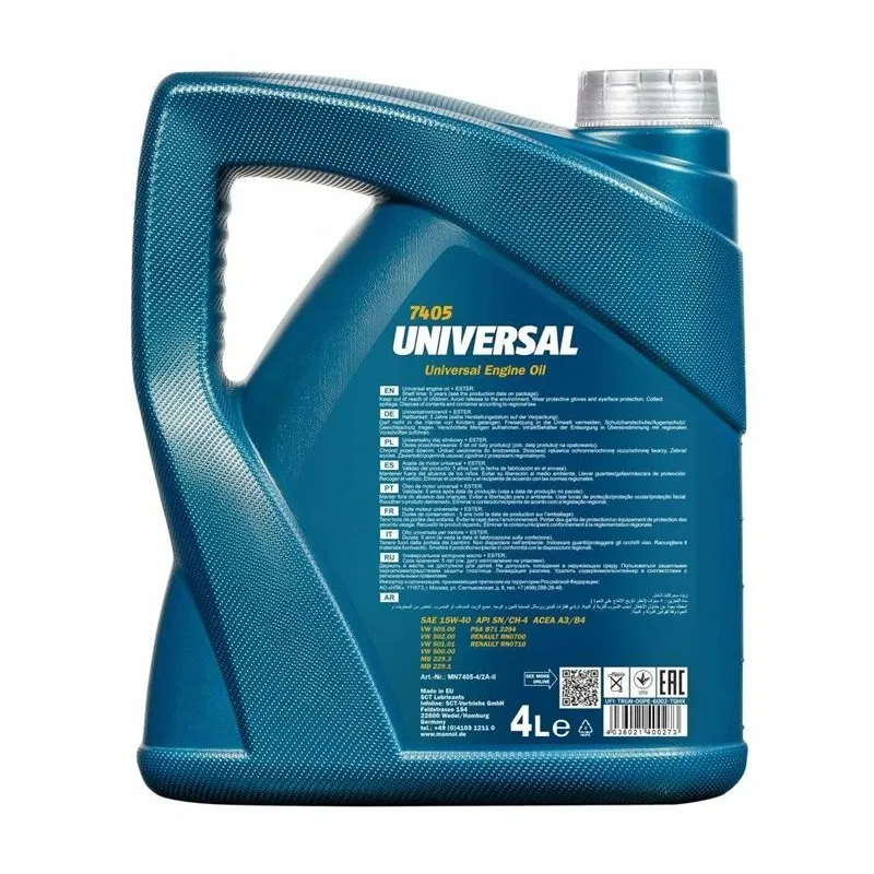 Motoreļļa Mannol Universal 15W - 40, minerālu, 5 l
