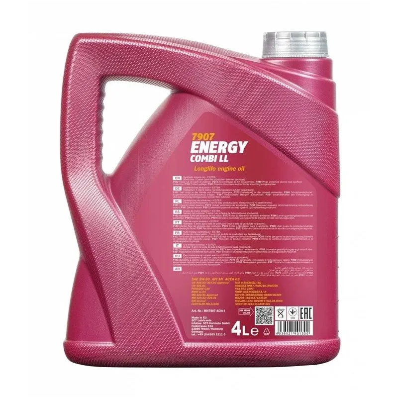 Motoreļļa Mannol Energy Combi LL 5W - 30, sintētiskais, 5 l