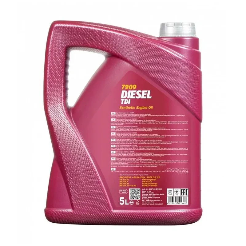 Motoreļļa Mannol Diesel TDI 5W - 30, sintētiskais, 5 l