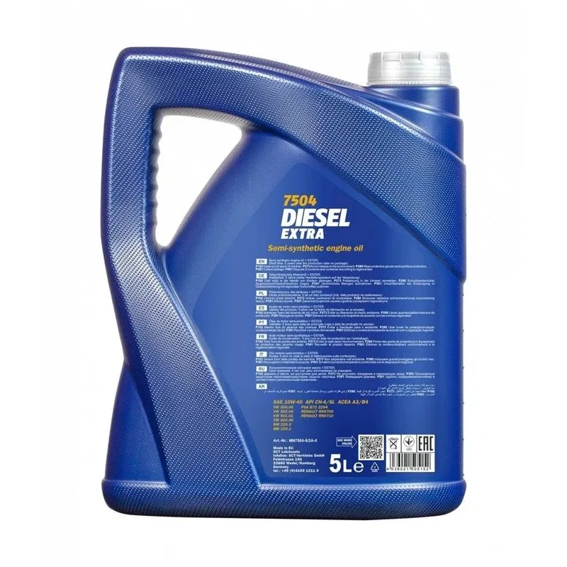 Motoreļļa Mannol Diesel Extra 10W - 40, daļēji sintētiska, 5 l