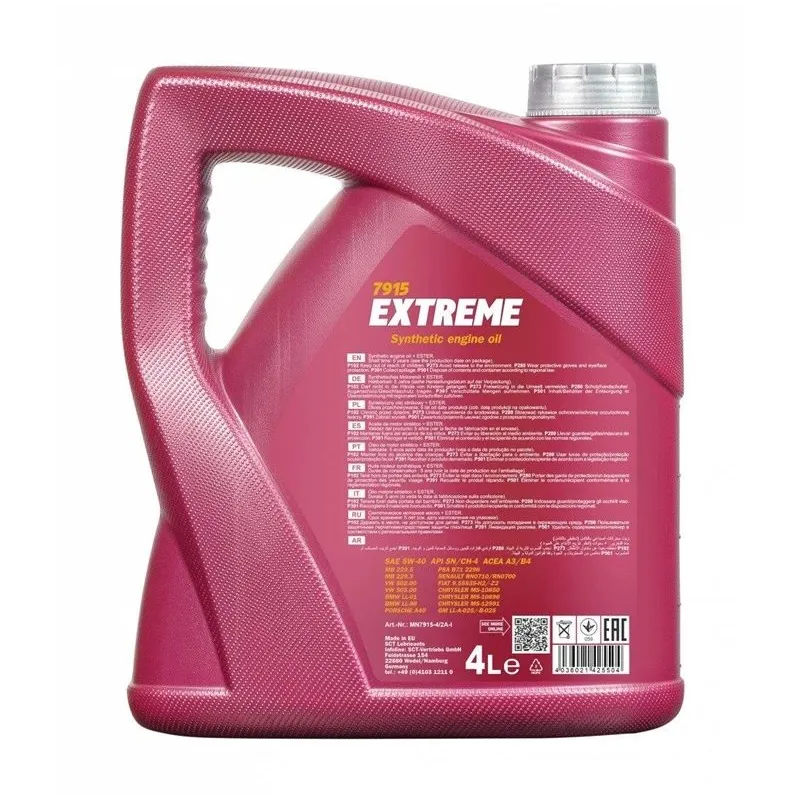 Motoreļļa Mannol Extreme 5W - 40, sintētiskais, 5 l