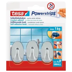 Крючок для одежды Tesa Powerstrips, хромовый цв.