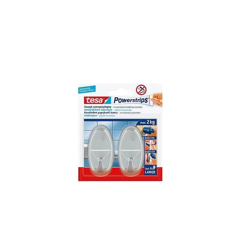 Drēbju āķis Tesa Powerstrips, hroma krās.