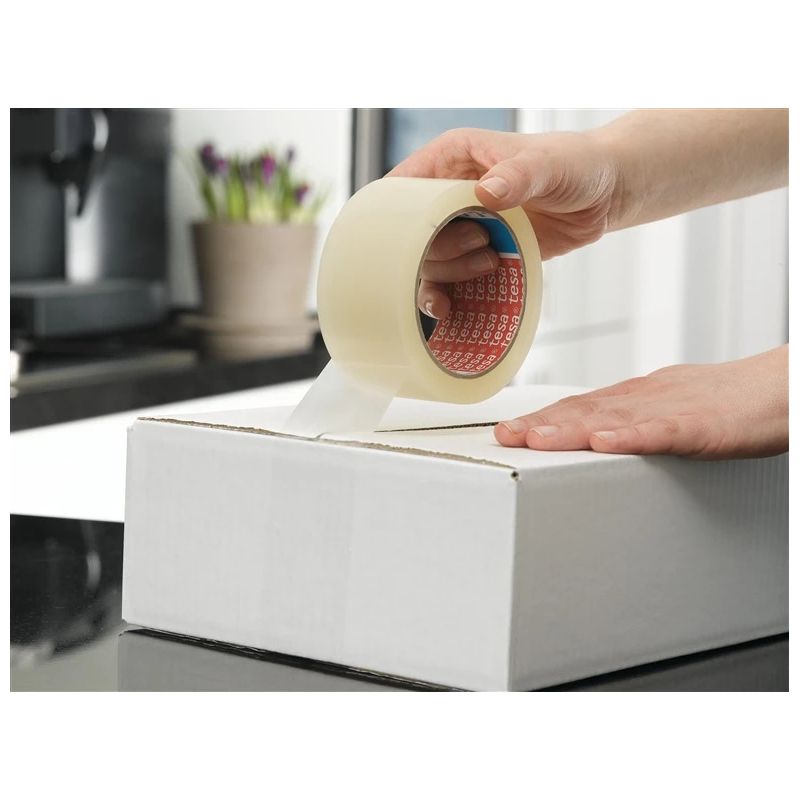 Lipīgā lente Tesa. 66 m x 50 mm. caurspīdīga