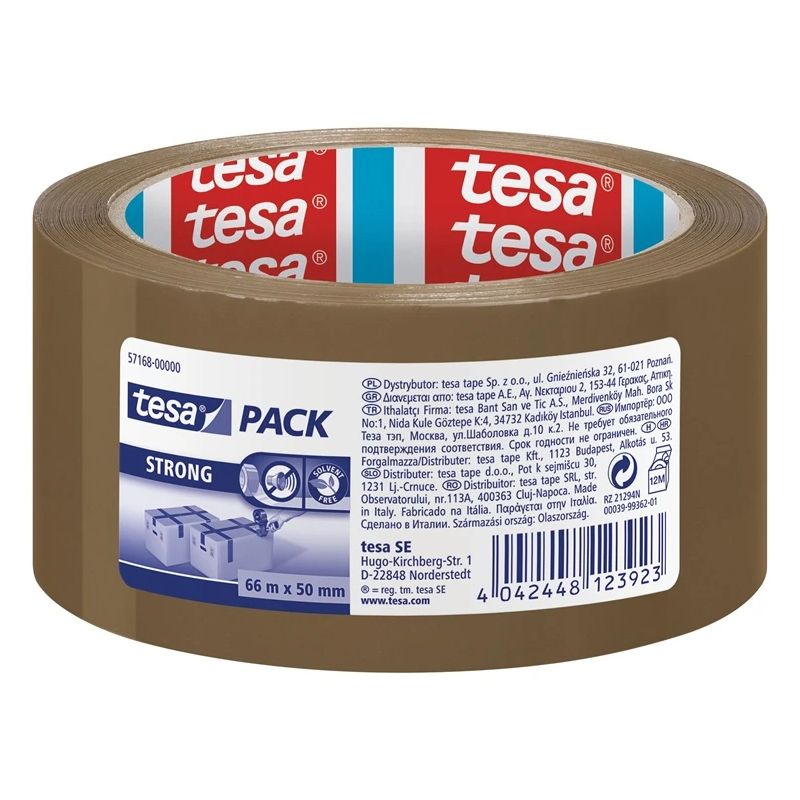 Lipīgā lente Tesa. 66 m x 50 mm. brūna