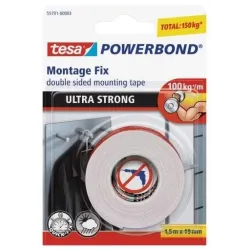 Lipni juostelė Tesa Ultra Strong, dvipusė, 1.5 m x 19 mm