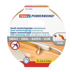 Abpusēji lipīga līmlente šaura 2x5mx9mm