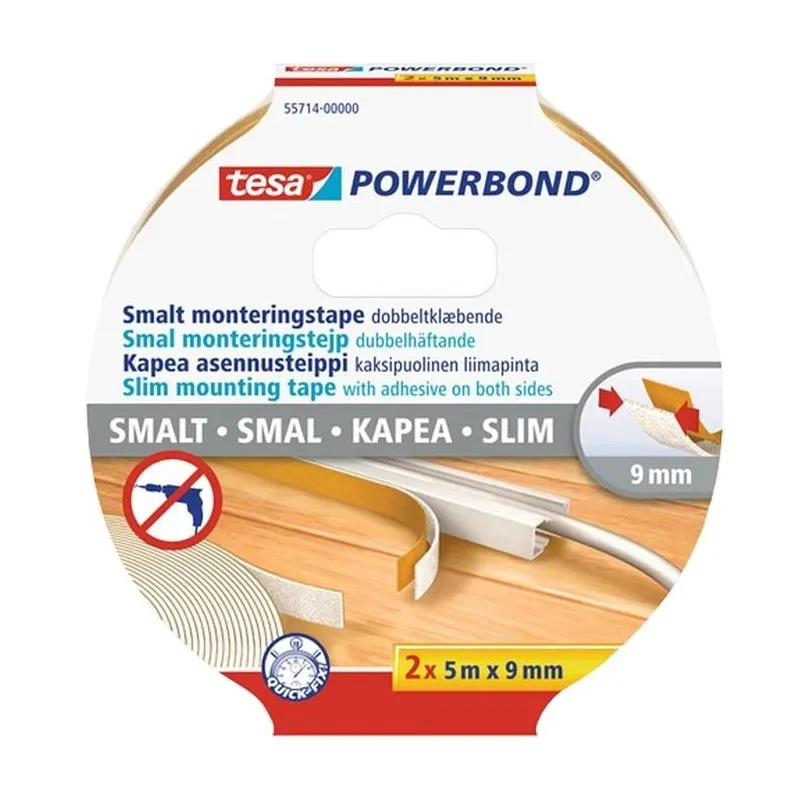 Dvipusė lipni juosta Tesa 55714-00000, Dvipusė, 5 m x 0.9 cm