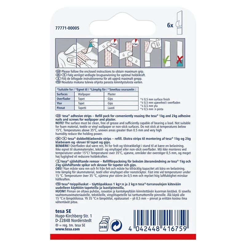 Līmlentes āķīšiem 77771 6×1 kg