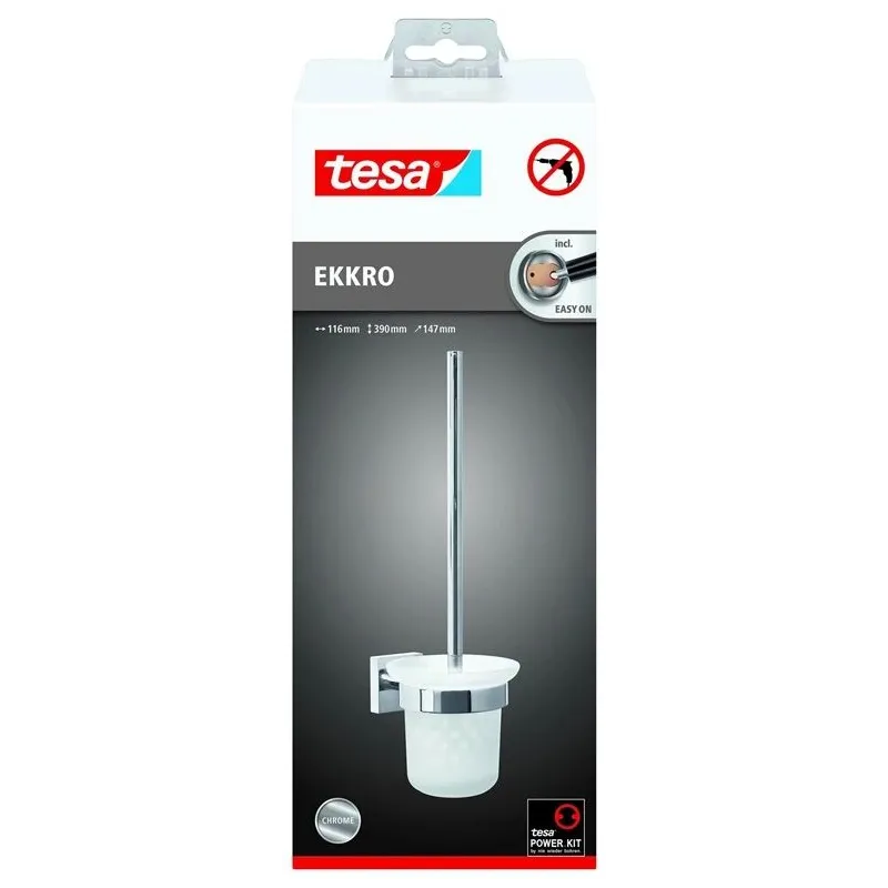 Tualetes birste Tesa, balta-hroma, 14.7 cm x 39 cm x 11.6 cm