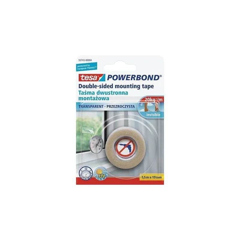 Līmlente Tesa 55743, Divpusējs, 1.5 m x 1.9 cm