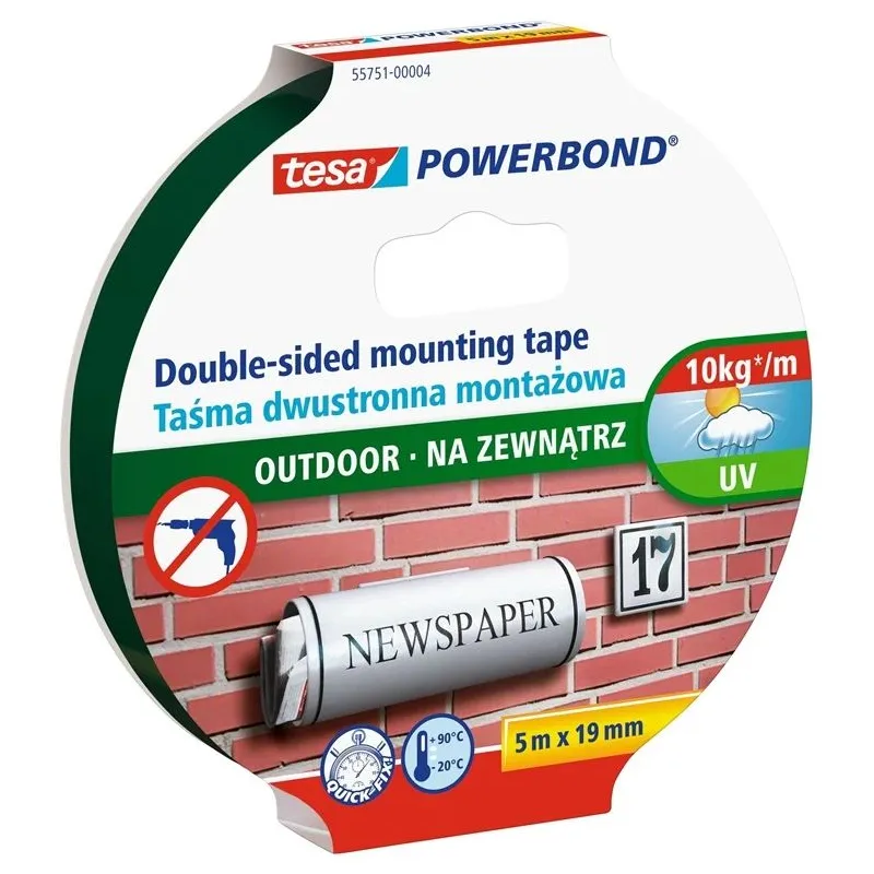 Līmlente Tesa 55751-00004-04, divpusējs, 5 m x 19 mm