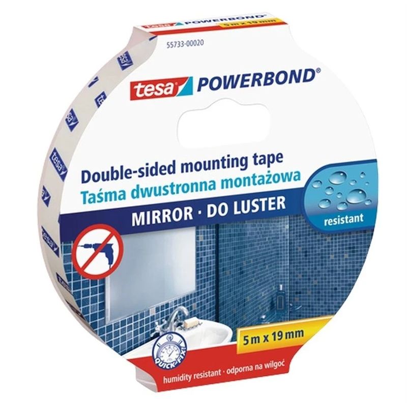 Divpusējā līmlente spoguļu stiprināšanai 5 m × 19 mm