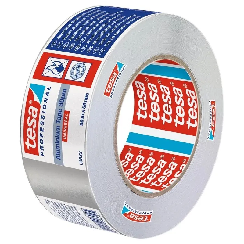 Alumiiniumteip uksepragude tihendamiseks-alumiiniumfooliumiga kaetud isolatsioonimaterjalide jaoks Tesa, 50 m x 50 mm