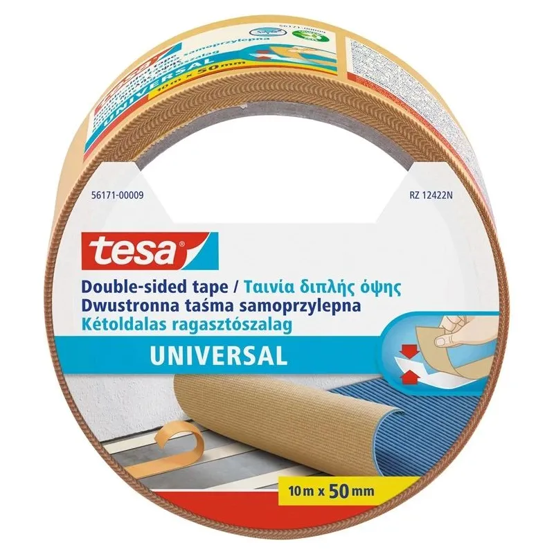Līmlente Tesa Universal, divpusējs, 10 m x 50 mm