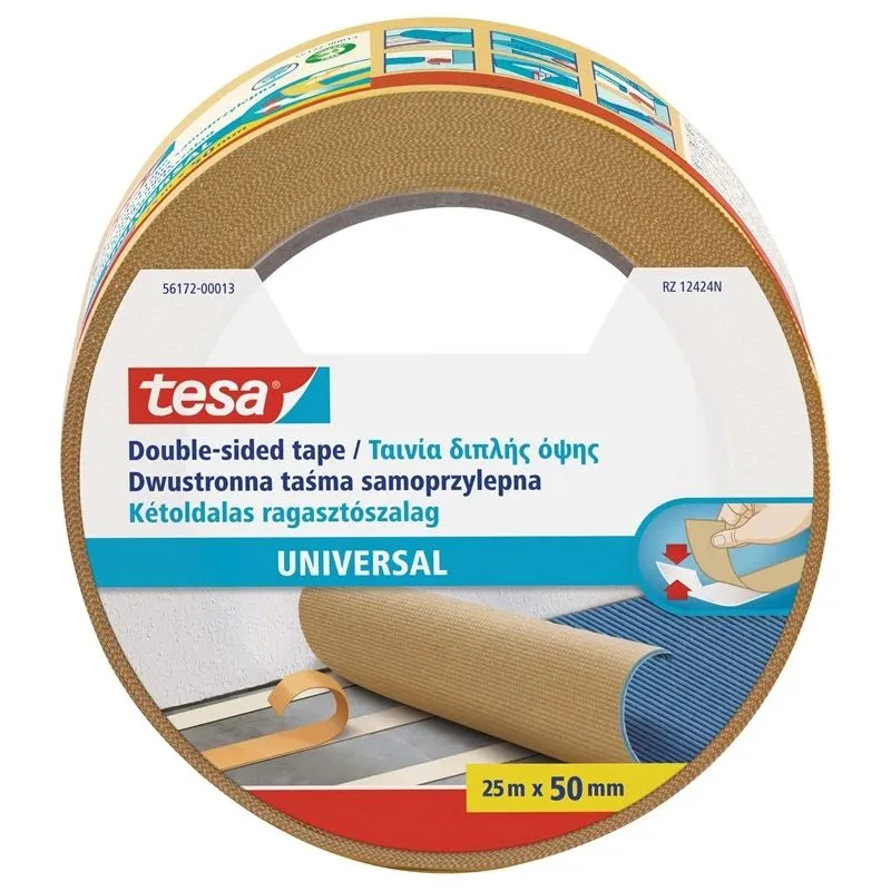 Lipni juostelė Tesa Universal, dvipusė, 25 m x 50 mm