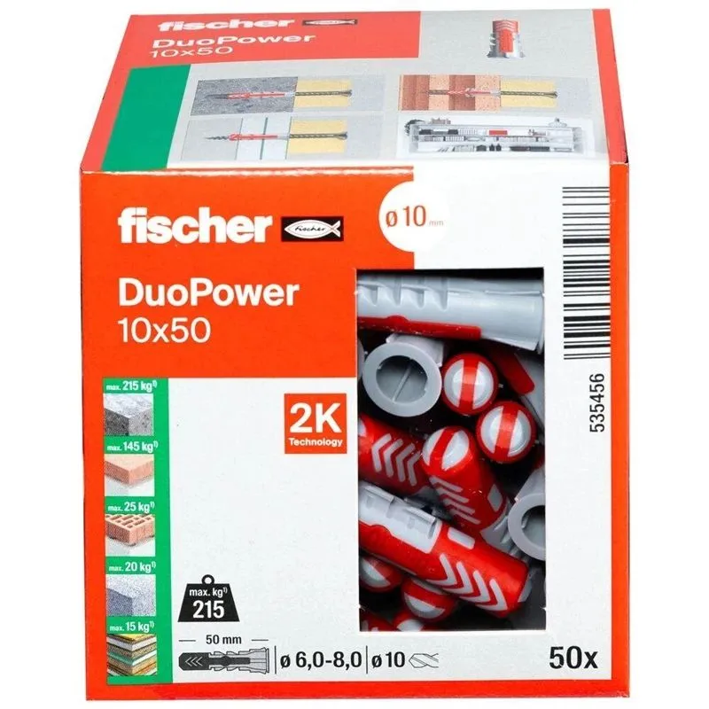 Дюбель Fischer DuoPower, 50 мм x 10 мм, 50 шт.