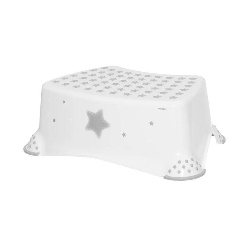 Neslīdošs pakāpiens-krēsliņš stars balts