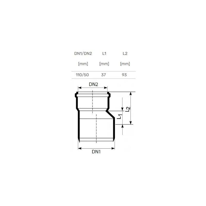 Pāreja iekšēja D50-110 PP Ultra dB ,Magnaplast,