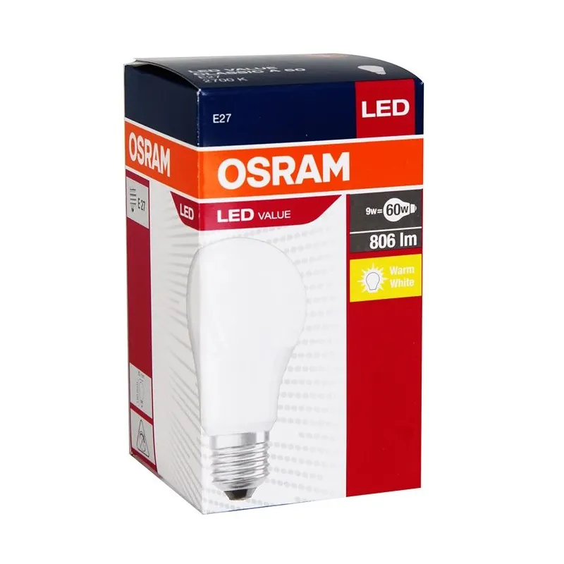 Lemputė Osram LED, A60, 2700 °K, E27, 8.5 W, 806 lm