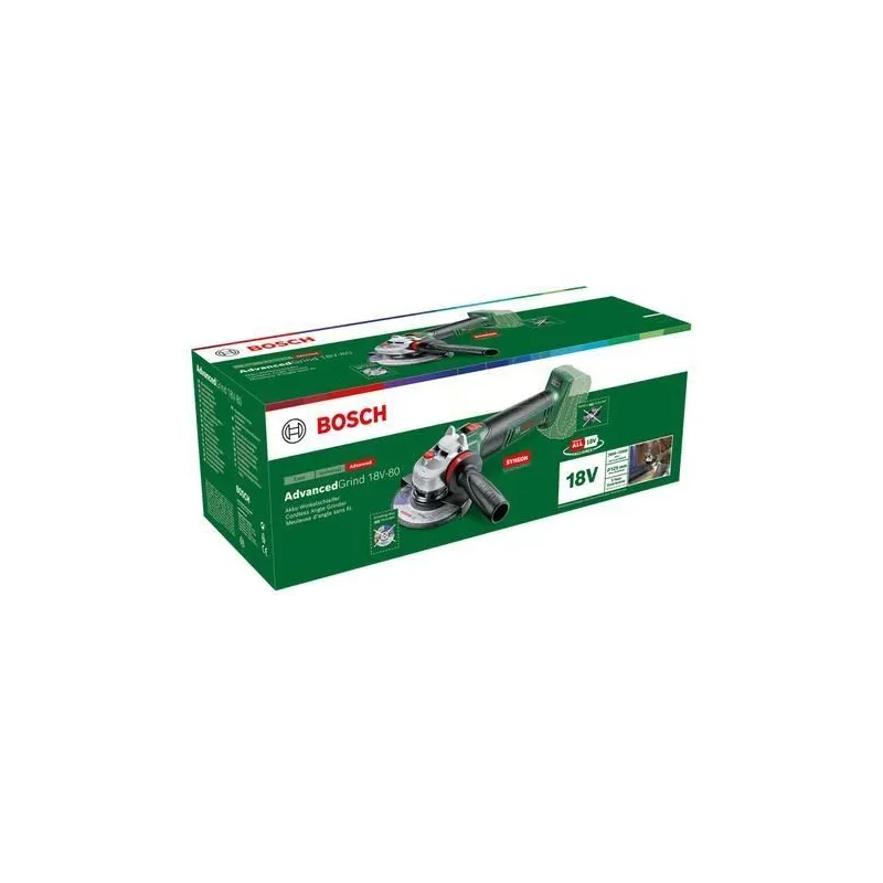 Akumuliatorinis kampinis šlifuoklis Bosch Green AdvancedGrind 18V-80 solo ,C,, 18 V