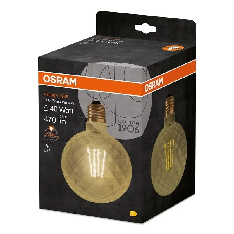 Spuldze Osram LED, G125, silti balta krās., E27, 4.5 W, 470 lm