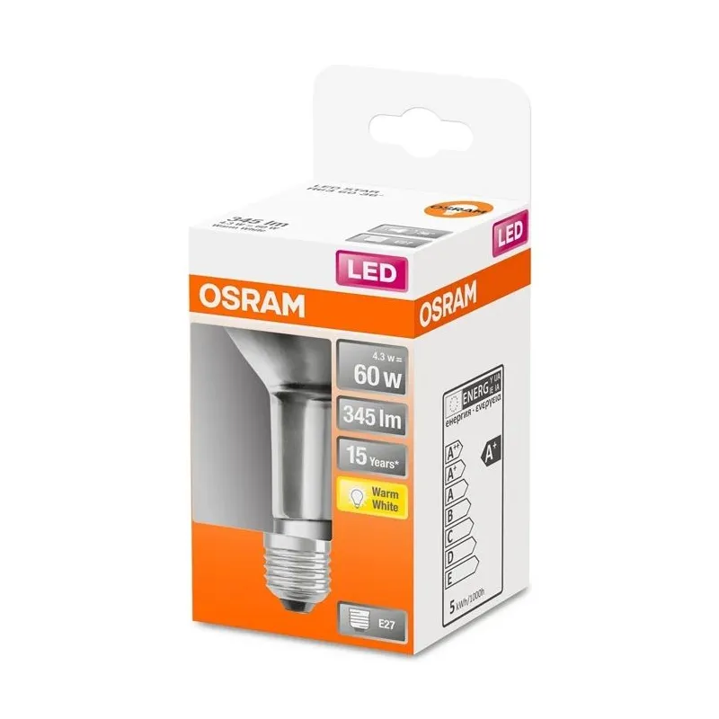 Spuldze Osram LED, R63, 2700 °K, E27, 4.3 W, 345 lm
