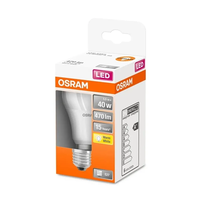 Spuldze Osram LED, A60, 2700 °K, E27, 5.5 W, 470 lm
