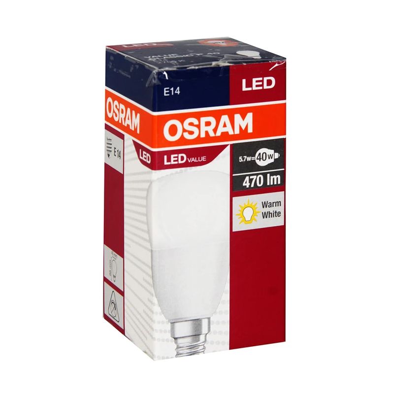Spuldze Osram LED. P40. auksti balta. E14. 5 W. 470 lm