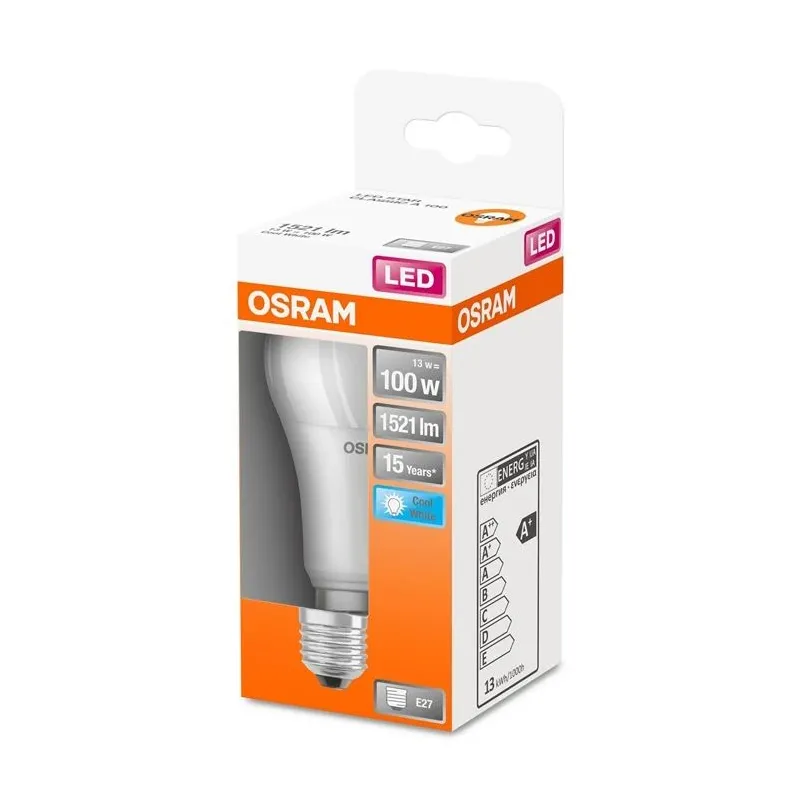 Lemputė Osram LED, A60, 4000 °K, E27, 13 W, 1521 lm