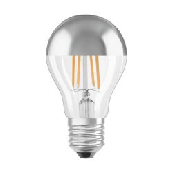 LED spuldze A60 E27, 6.5W, 650 lm, silti balta, sudraba