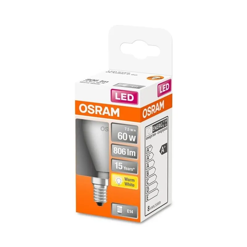 Spuldze Osram LED, P45, 2700 °K, E14, 7.5 W, 806 lm