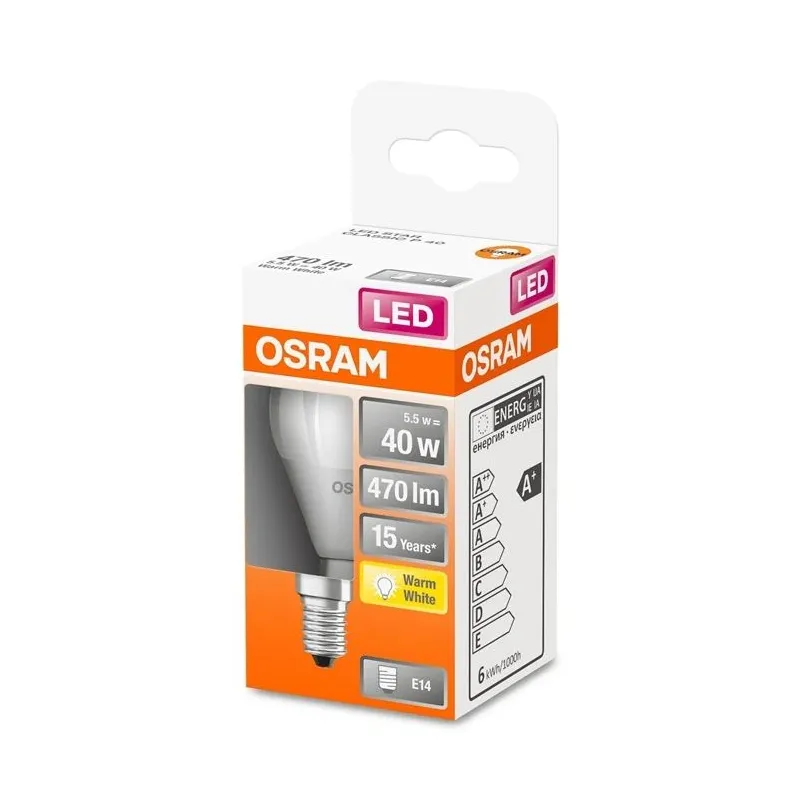 Spuldze Osram LED, P45, 2700 °K, E14, 5.5 W, 470 lm