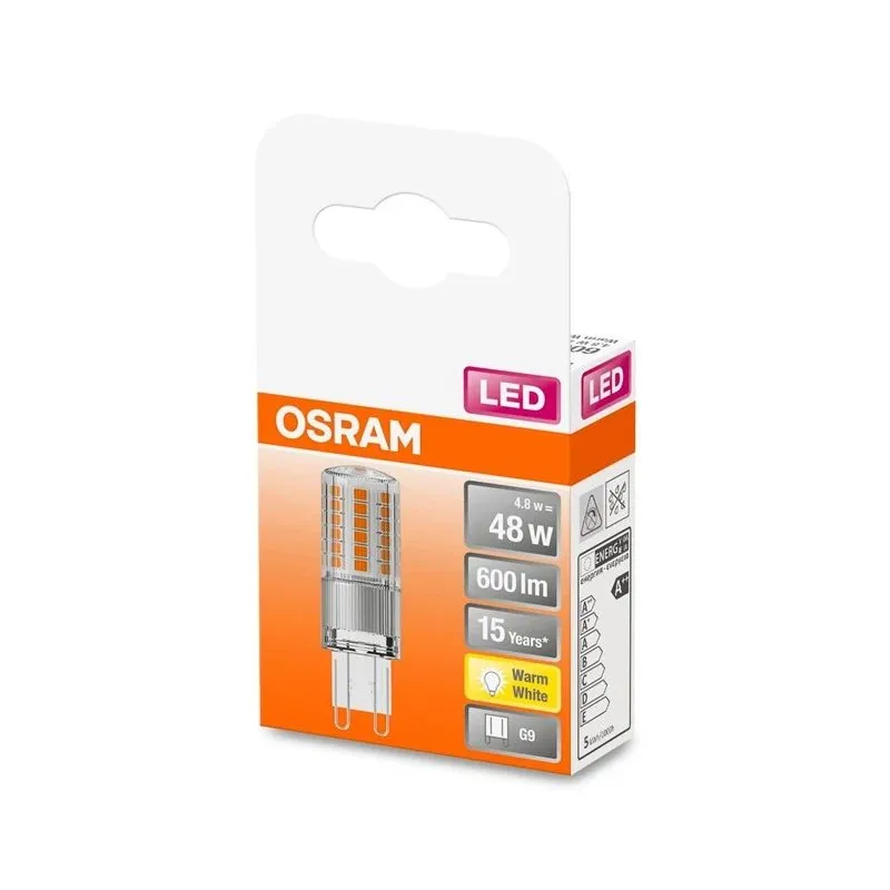 Spuldze Osram LED, T18, 2700 °K, G9, 4.8 W, 600 lm