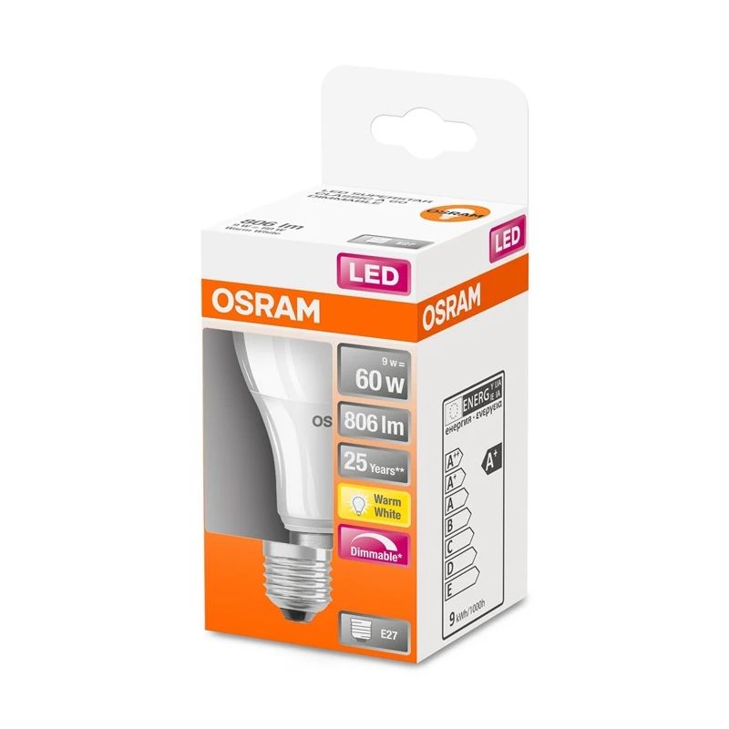 Lampa led a60 9w e27 827 806lm dim pl-ma