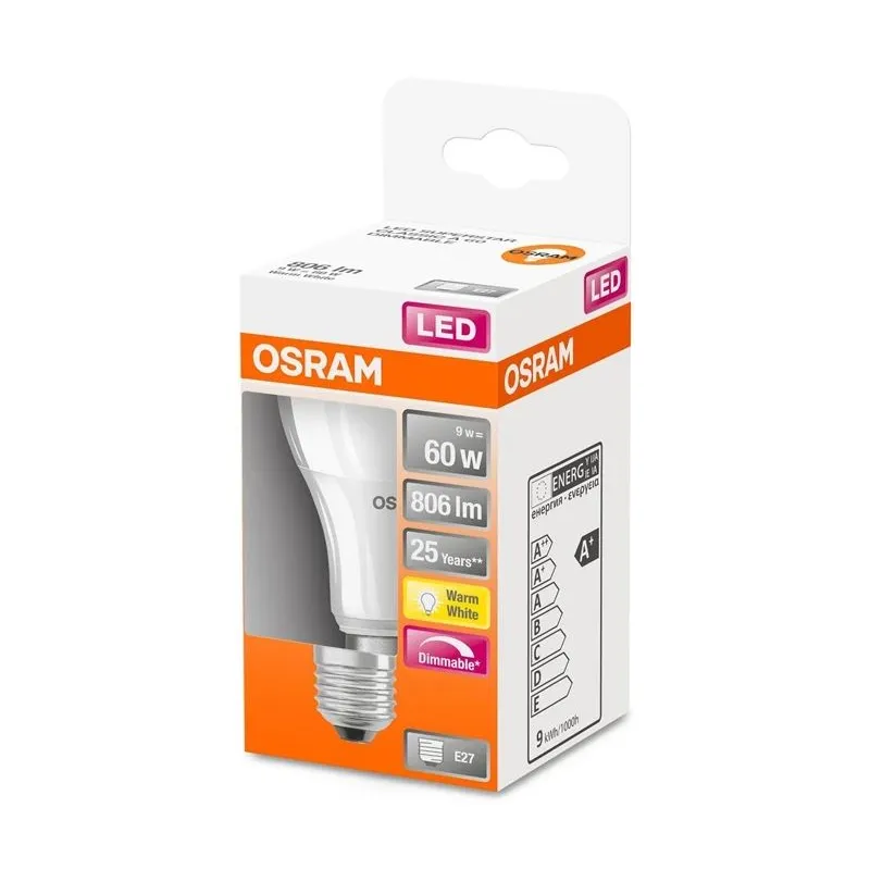 Spuldze Osram LED, A60, 2700 °K, E27, 9 W, 806 lm