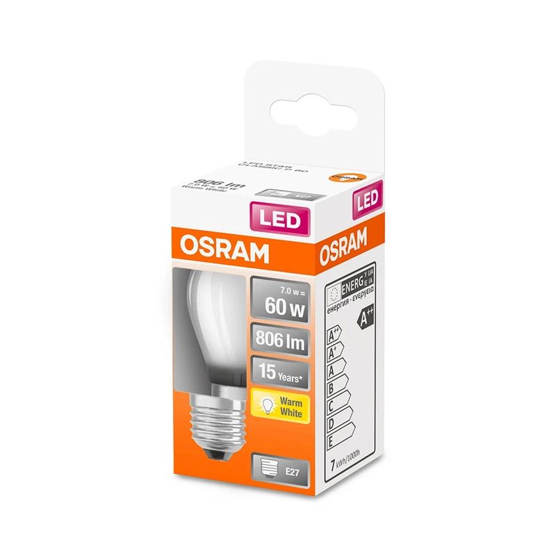 Lampa led p45 7w e27 2700k 806lm mat