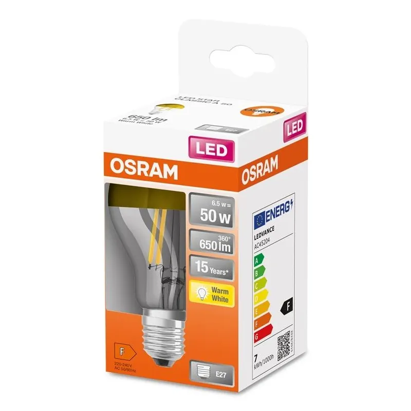 Lemputė Osram LED, A60, 2700 °K, E27, 6.5 W, 650 lm