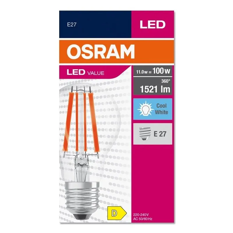 Lemputė Osram LED, A100, 4000 °K, E27, 11 W, 1521 lm
