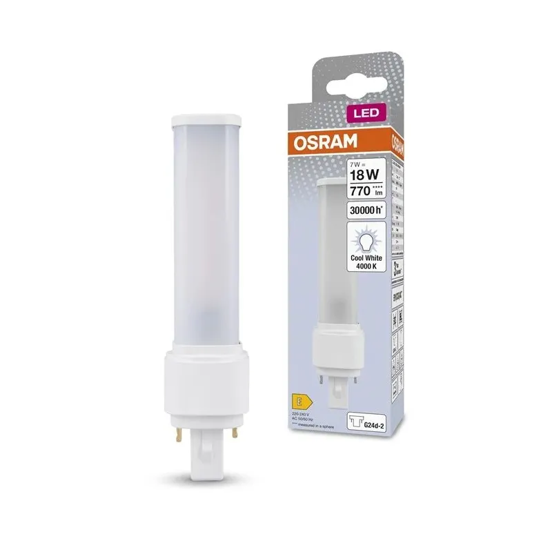 Spuldze Osram LED, T25, 4000 °K, G24d, 7 W, 700 lm