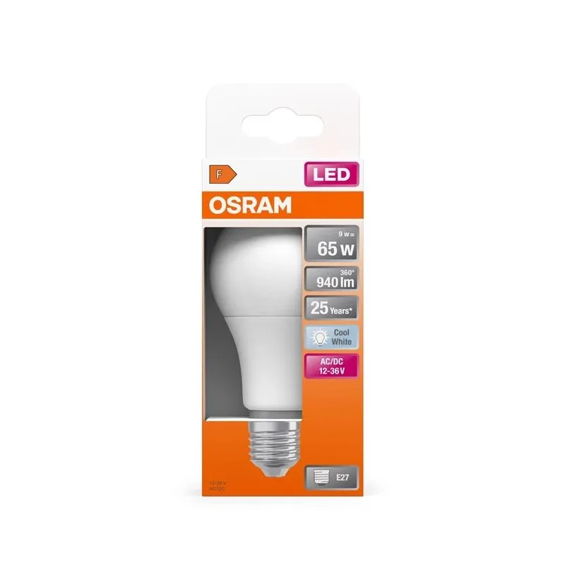 Bulb led e27 a65 9w 840 12-36v