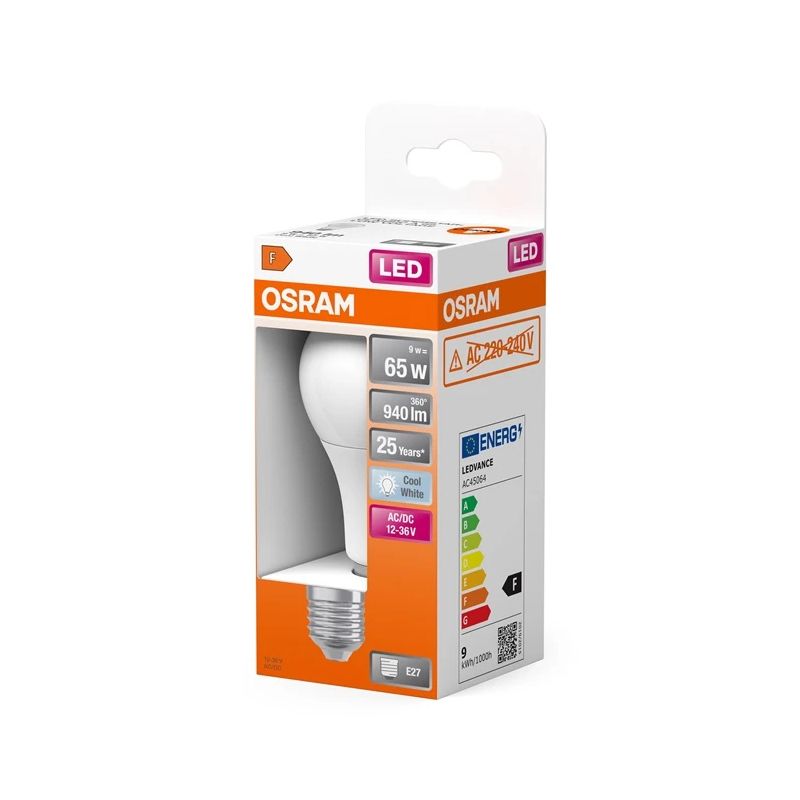 Spuldze Osram LED. A65. 4000 °K. E27. 9 W. 940 lm