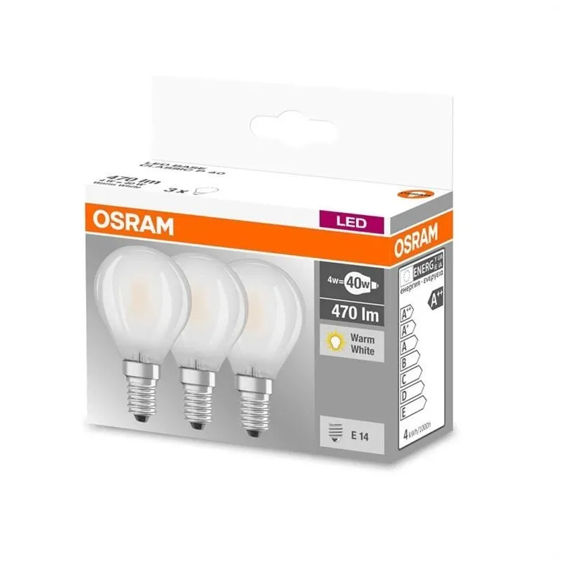 Spuldze Osram LED, P40, 2700 °K, E14, 4 W, 470 lm