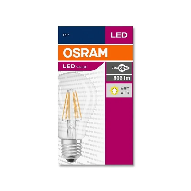 Spuldze Osram LED, A60, 2700 °K, E27, 7 W, 806 lm